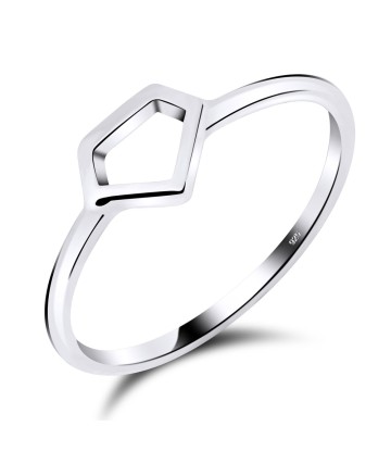 Hollow Diamond Shaped Silver Ring NSR-517